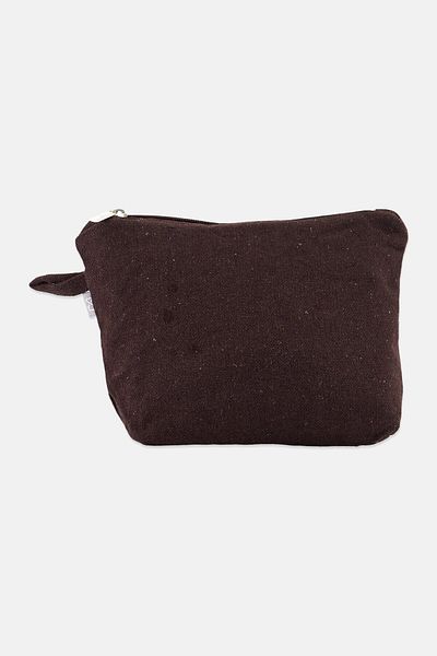 Muy Mucho Small Textured Toiletry Bag, Brown