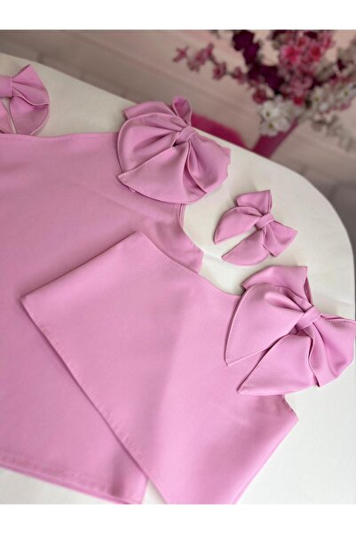 NA ADDESIGN Mother Daughter Shoulder Bow Pink Blouse (ΠΡΕΠΕΙ ΝΑ ΠΡΟΣΘΗΚΕΙ ΞΕΧΩΡΙΣΤΑ ΣΤΟ ΚΑΛΑΘΙ, ΟΙ ΤΙΜΕΣ ΔΙΑΦΟΡΕΤΙΚΕΣ)