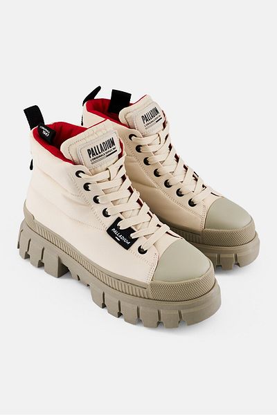 Palladium Women Revolt Overcush Lace Up Ankle Boots, Beige