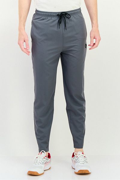 Tapout Men Sportswear Fit Brand Logo Training Track Pants, Steel Grey