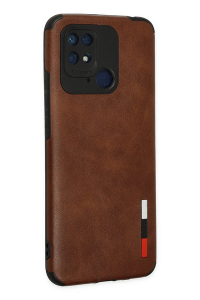 NewFace Xiaomi Redmi 10C Case Loop Leather Silicone - Brown Ynsmr