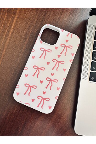 Mobildizayn iPhone 6(6S) PLUS Uyumlu Pembe Kurdele Desenli Beyaz Lansman Tele...