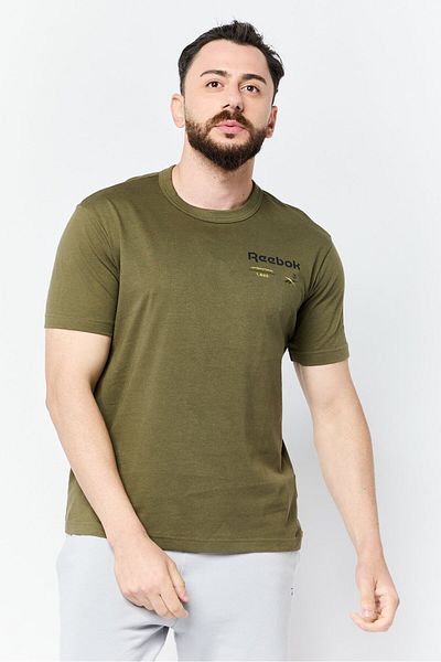 Reebok Men Sportswear Fit Short Sleeve Outdoor T-Shirt, Army Green