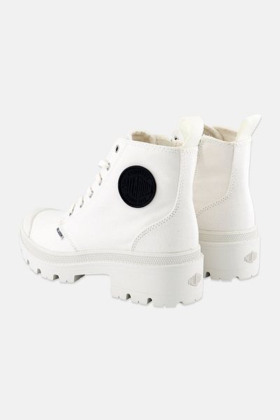 Palladium Women Pallabase Twill Lace Up Ankle Boots, White