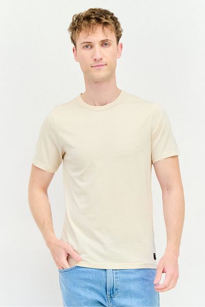 Dockers Men Crew Neck Short Sleeve Plain Outdoor T-shirt, Beige
