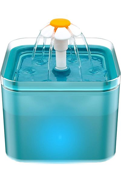 Fish & Paws Dispenser apă tip fântână Fish & Paws®, 2L, LED, filtru carbon, USB, ultra-silențios, Verde