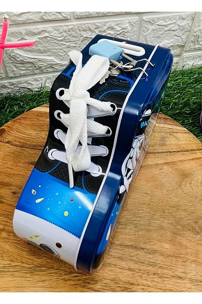 QUEENVİP Metal Children's Piggy Bank / Children's Piggy Bank with Metal Lock Navy Blue