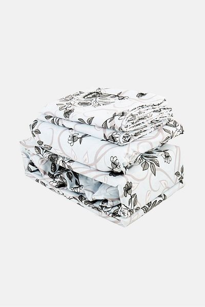 NANETTE LEPORE 4 Pieces Floral Pattern Cotton Feel Flat Sheet With Pillow Case Set, Multicolor