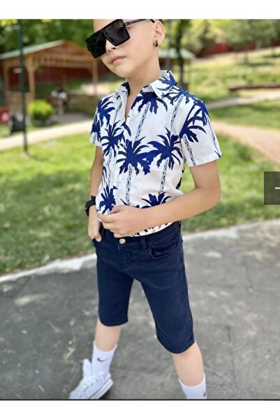 ÇOCUK TARZ MODA Lacivert Renk Gabardin Şort