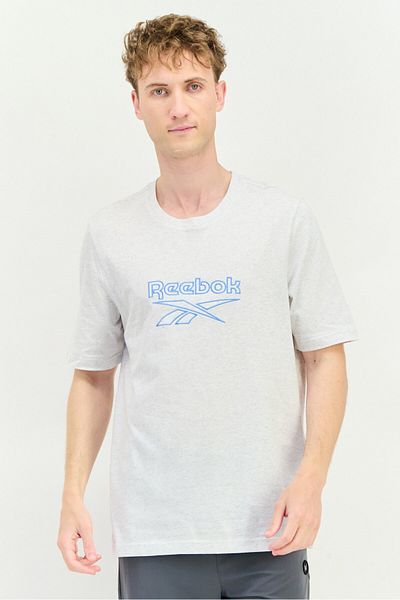 Reebok Men Sportswear Fit Short Sleeves Outdoor T-shirt, Off White Marl