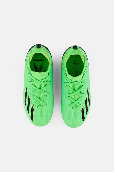 adidas حذاء كرة قدم للأطفال X Speedportal 3 FG برباط، لون أخضر ليموني