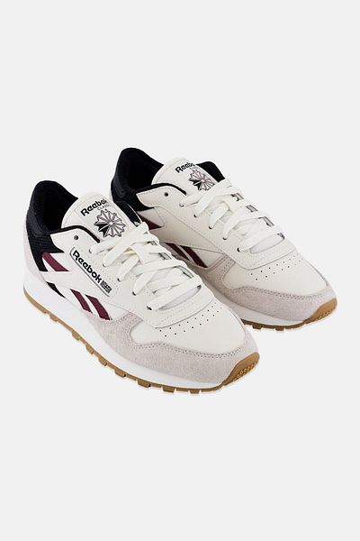 Reebok Kids Boy Classic Leahter Lace Up Running Shoes, Off White