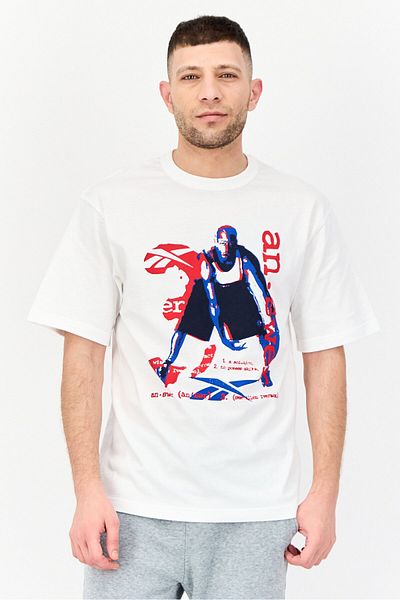 Reebok Men Sportswear Fit Short Sleeve Outdoor T-shirt, White