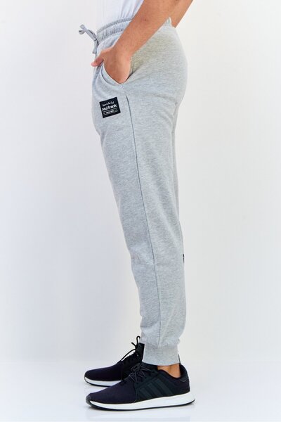 PAUL FRANK Men Regular Fit Brand Logo Jogger Pants, Grey