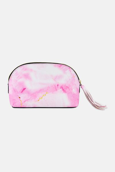 Bebe Marble Print Cosmetic Pouch, Pink