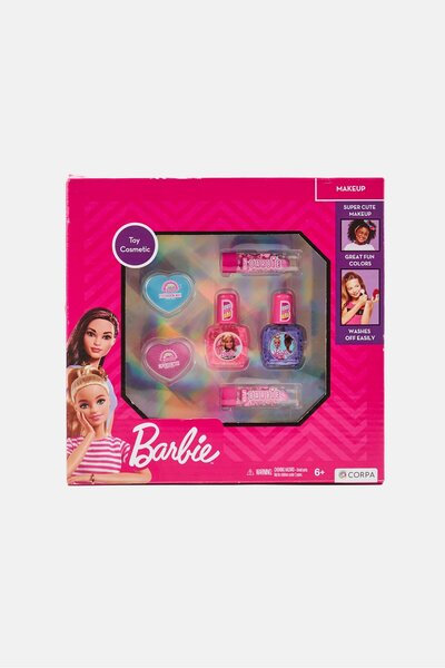 Barbie مجموعة مكياج متوسطة الحجم من 6 قطع