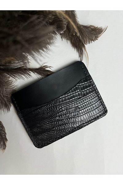 TROYDER Genuine Leather Unisex Card Holder Black Color