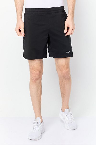 Reebok شورت رياضي مناسب للجري للرجال، أسود