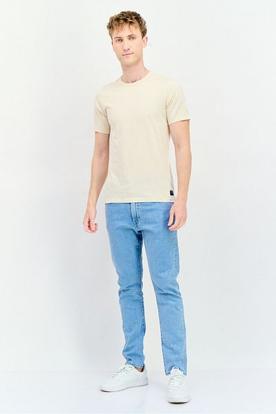 Dockers Men Crew Neck Short Sleeve Plain Outdoor T-shirt, Beige