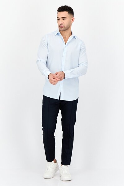 Scotch & Soda Men Modern Fit Micro Checkered Print Long Sleeve Dress Shirt, Multicolor