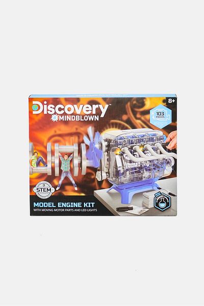 Discovery Channel Stem Model Engine Kit With Moving Motor Parts And Led Light