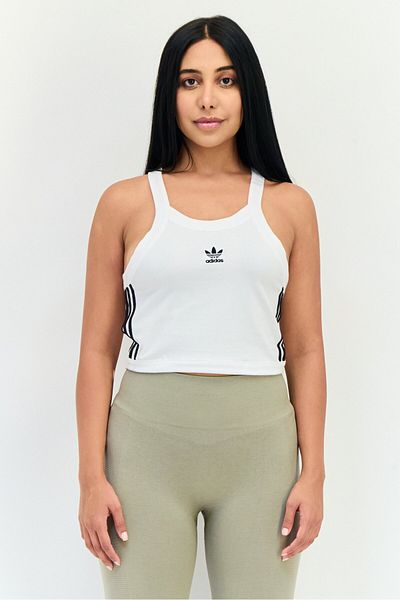 adidas Women Sportswear Fit Sleeveless Training Crop Top, White