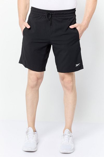 Reebok شورت تدريب رياضي للرجال، أسود