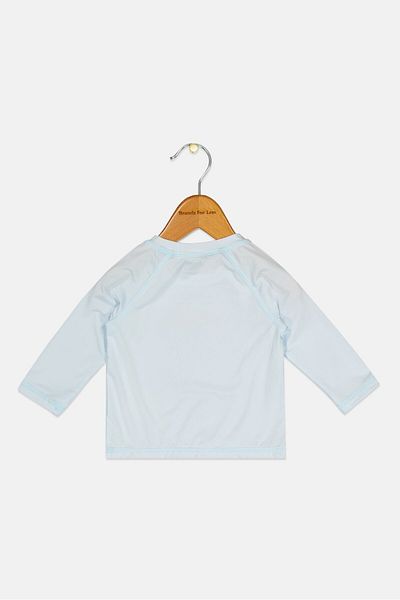 STARTING OUT Toddlers Boy Graphic Print Long Sleeves Rashguard, Light Blue