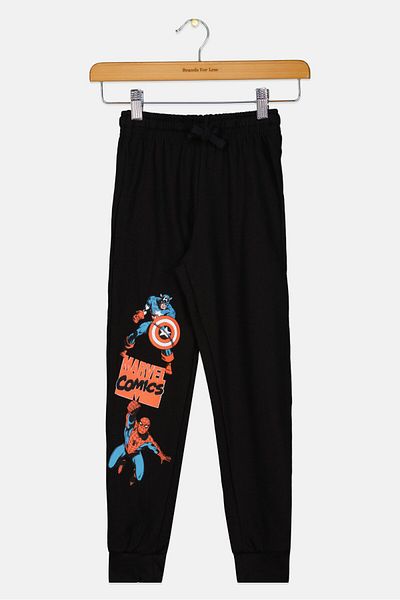 Marvel X Disneytoddlers Boy Graphic Print Jogger Pants, Black