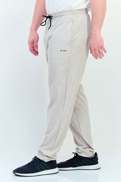 RBX Men Sportswear Fit Brand Logo Training Track Pants, Stone