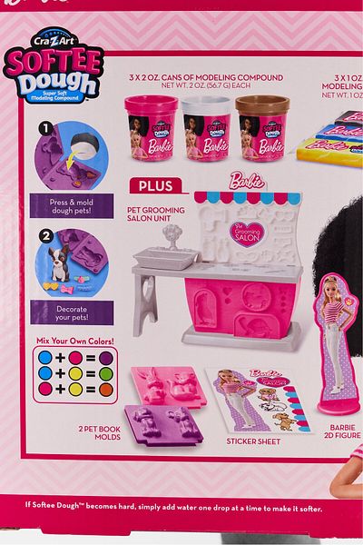 Barbie Softee Dough 6 Modeling Compound Pet Shop Kit