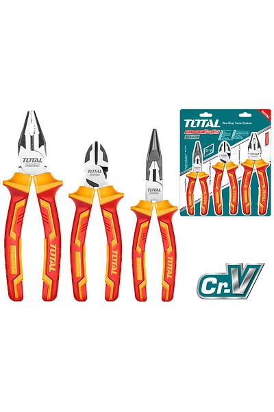 TOTAL 3PCS Insulated Pliers Set 1000V