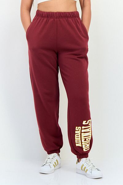 adidas Women Sportswear Fit Outdoor Sweatpants, Burgundy