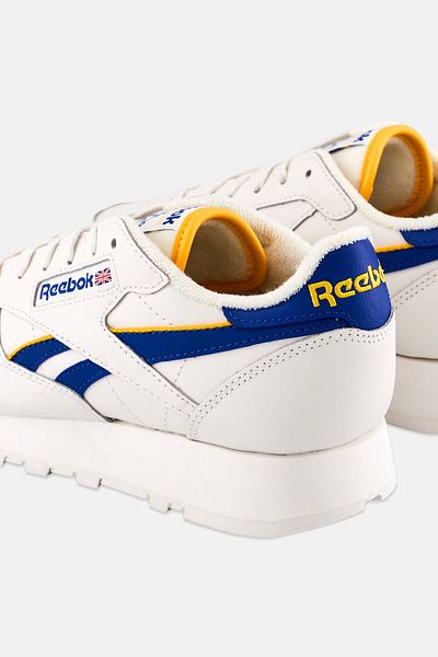 Reebok Kids Boy Classic Leather Lace Up Running Shoes, Off-White