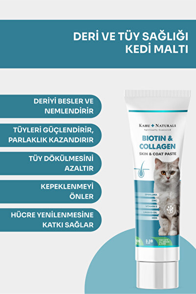 Kahu Naturals Spiritually Connected Deri Ve Tüy Sağlığı Kedi Maltı, B7, Kolaj...