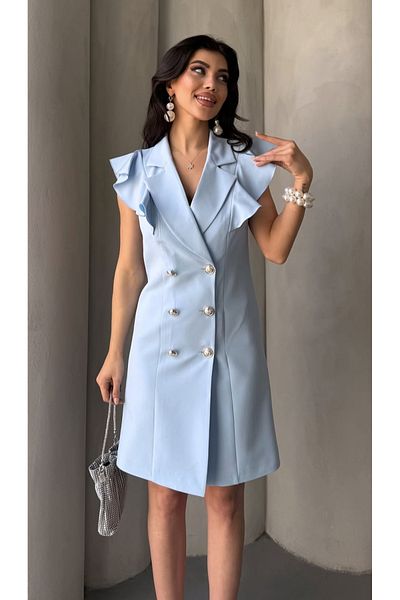 pembekurdelem Women's Design Jacket Dress Baby Blue