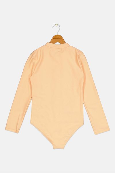 Reebok Kids Girl Brand Logo One Piece Swimwear, Peach