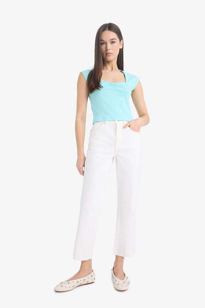 DeFacto Νέα σεζόν Coool Fitted Crop κοντομάνικο μπλουζάκι