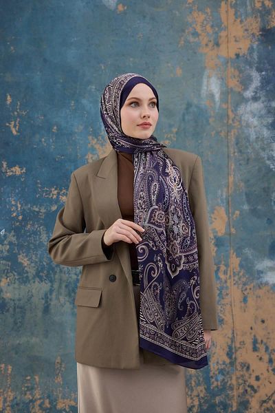 İpekhan Purple Altuni Indian Voile Shawl - 5008-12