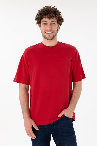 U.S. Polo Assn. Men's Comfort Fit Crew Neck Red T-Shirt 50305990 -Vr030
