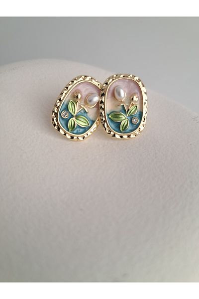 BHR AKSESUAR Flower Detailed Pearl Earrings