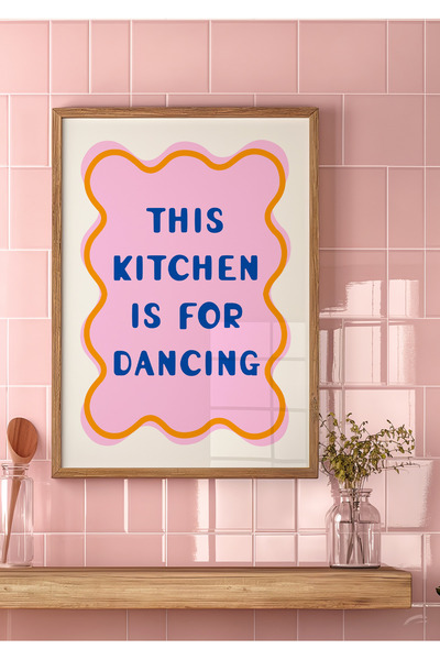 DES VU PRINT This Kitchen Is For Dancing, Mutfak Posteri, Mutfak Temalı Çerçe...