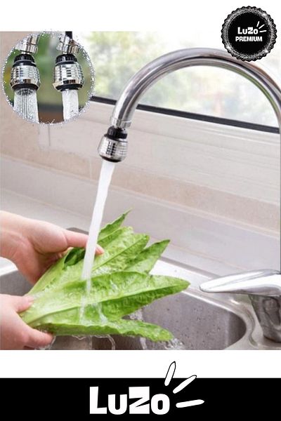 LuZo Premium Durable Stainless Water Saving 2 Modes 360 °   Rotatable Kitchen Sink Short Faucet Head