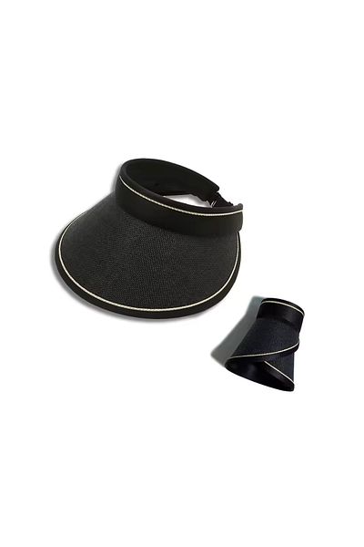 layfhex Wide Brim Visor Cap Hat Uv Protective Visor Beach Hat Black