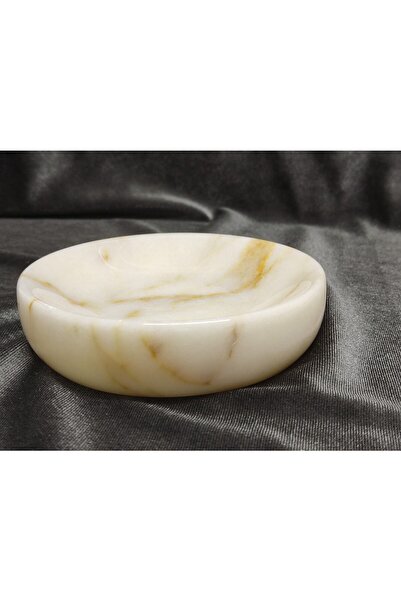 Pergamon موزع صابون صلب من الرخام الذهبي مصنوع يدويًا من الرخام الحقيقي