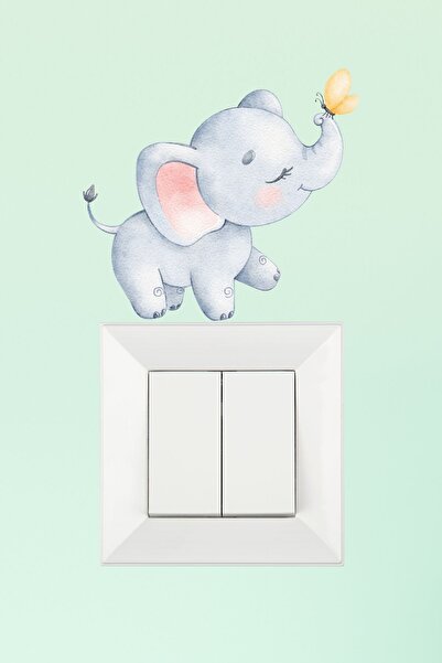 Tasarım Autocolant drăguț pentru priză pentru camera copiilor cu elefant