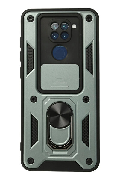 NewFace حافظة هاتف Xiaomi Redmi Note 9 من السيليكون مع حلقة عدسة Pars - أخضر ...