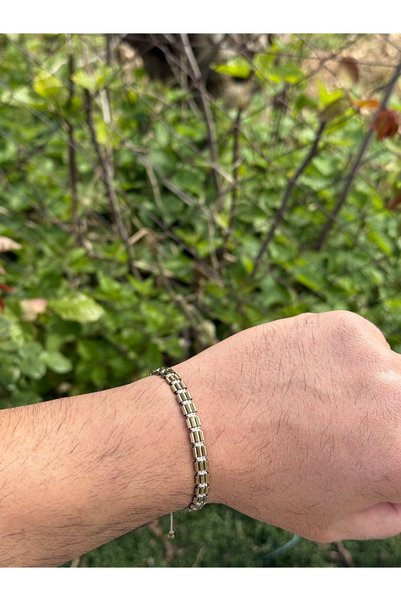 Sırlı Taş Hematite Bracelet - Avril Antic Yellow Bracelet - Design Bracelet - Special Cut Adjustable