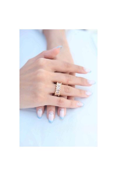 Marsilyan Zircon Stone Baguette Gold Color Women's Ring - TJ-BYK2342