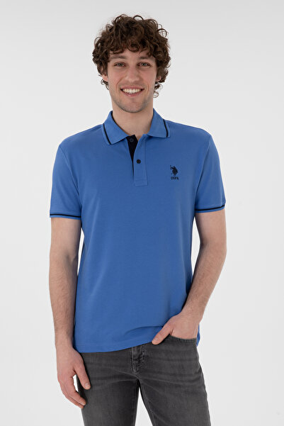 U.S. Polo Assn. Tricou pentru bărbați, slim fit, cu gât polo, Indigo Basic 50305980-VR028
